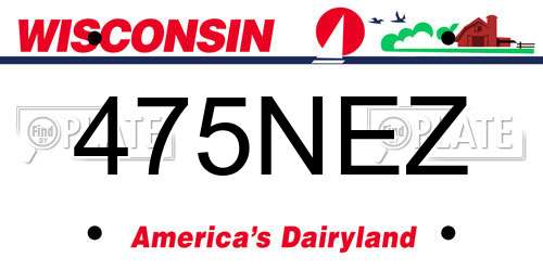 475NEZ Wisconsin License Plate