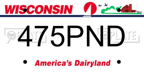 475PND Wisconsin License Plate