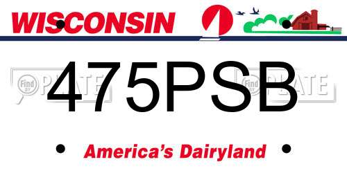475PSB Wisconsin License Plate