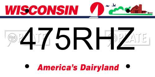 475RHZ Wisconsin License Plate