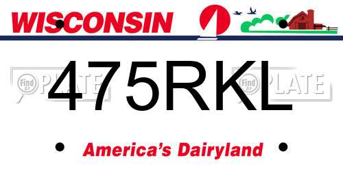 475RKL Wisconsin License Plate