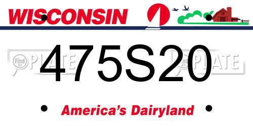 475S20 Wisconsin License Plate
