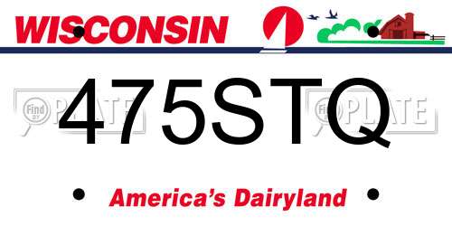 475STQ Wisconsin License Plate