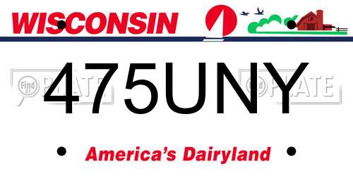 475UNY Wisconsin License Plate
