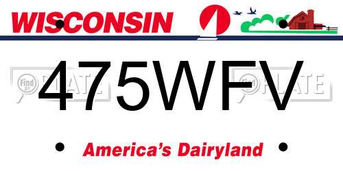 475WFV Wisconsin License Plate