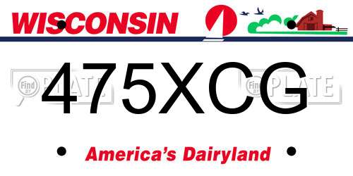 475XCG Wisconsin License Plate
