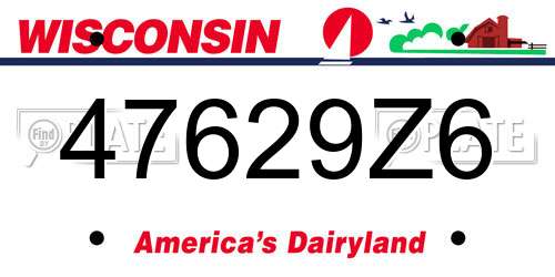 47629Z6 Wisconsin License Plate