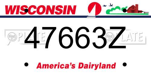 47663Z Wisconsin License Plate