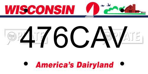 476CAV Wisconsin License Plate