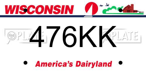 476KK Wisconsin License Plate