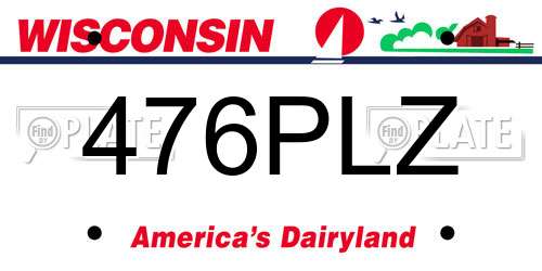 476PLZ Wisconsin License Plate