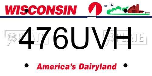 476UVH Wisconsin License Plate