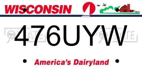 476UYW Wisconsin License Plate