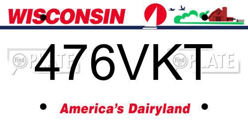 476VKT Wisconsin License Plate