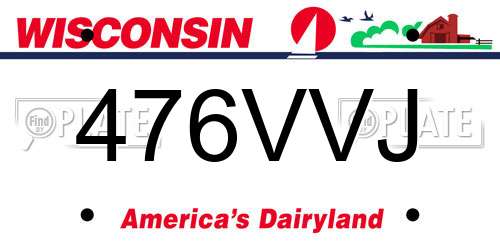 476VVJ Wisconsin License Plate