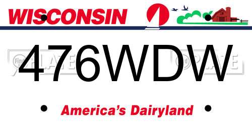 476WDW Wisconsin License Plate