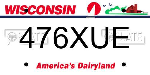 476XUE Wisconsin License Plate