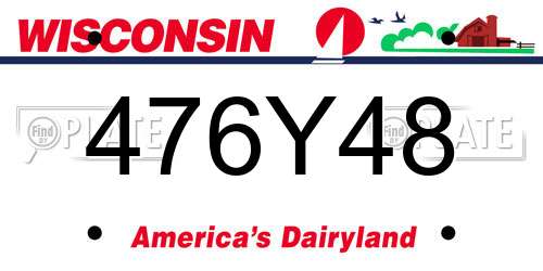476Y48 Wisconsin License Plate