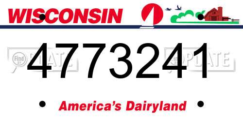4773241 Wisconsin License Plate
