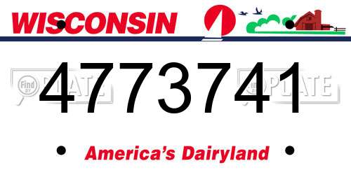 4773741 Wisconsin License Plate