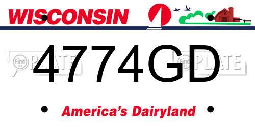 4774GD Wisconsin License Plate