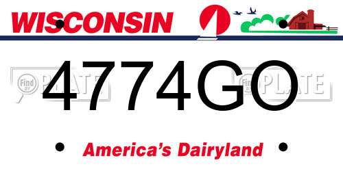 4774GO Wisconsin License Plate