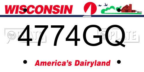 4774GQ Wisconsin License Plate