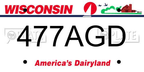 477AGD Wisconsin License Plate