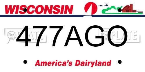 477AGO Wisconsin License Plate