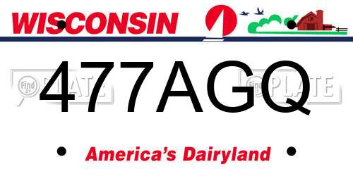 477AGQ Wisconsin License Plate