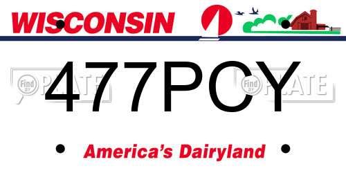 477PCY Wisconsin License Plate