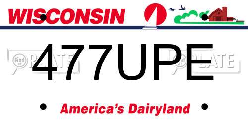477UPE Wisconsin License Plate