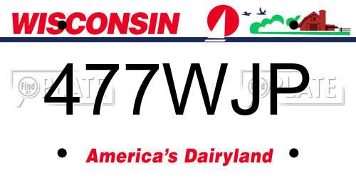 477WJP Wisconsin License Plate