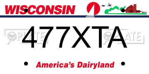 477XTA Wisconsin License Plate