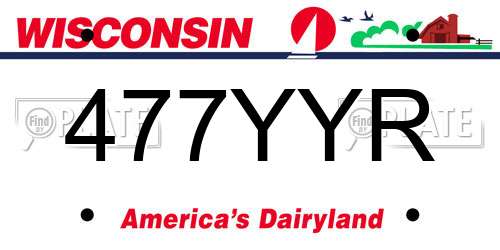 477YYR Wisconsin License Plate