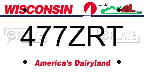 477ZRT Wisconsin License Plate