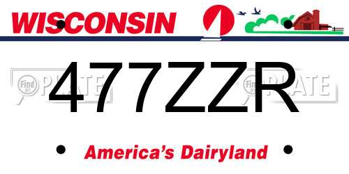 477ZZR Wisconsin License Plate