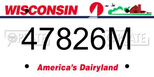 47826M Wisconsin License Plate