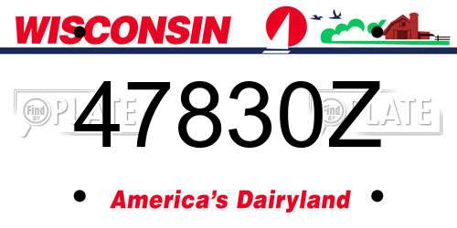 47830Z Wisconsin License Plate