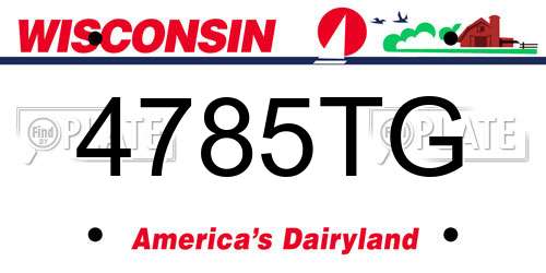 4785TG Wisconsin License Plate