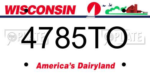 4785TO Wisconsin License Plate
