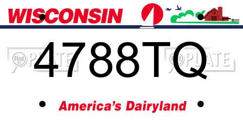 4788TQ Wisconsin License Plate