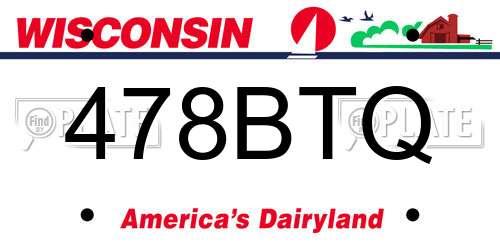 478BTQ Wisconsin License Plate