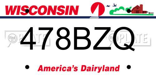 478BZQ Wisconsin License Plate