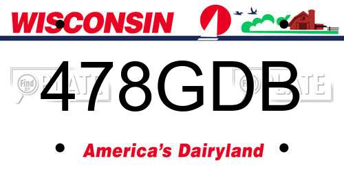 478GDB Wisconsin License Plate
