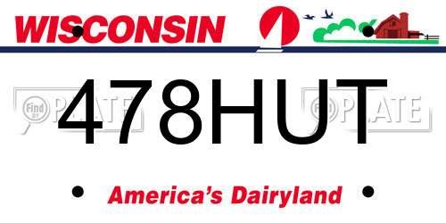 478HUT Wisconsin License Plate