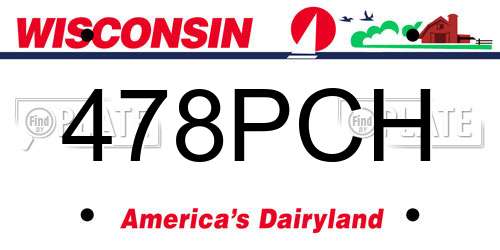 478PCH Wisconsin License Plate