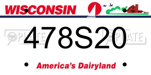478S20 Wisconsin License Plate