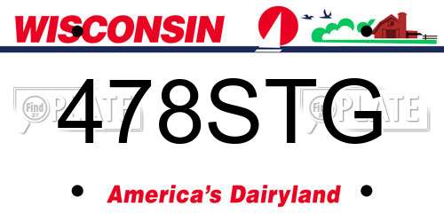 478STG Wisconsin License Plate