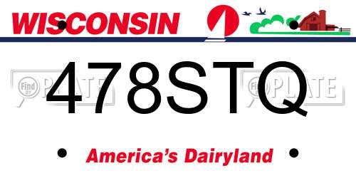 478STQ Wisconsin License Plate